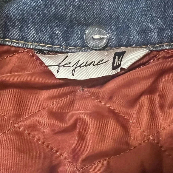 Denim Jacket with Faux Fur Collar - Picture 5 of 8